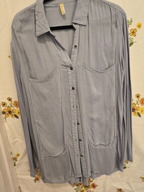 Free People chambray utility shirt